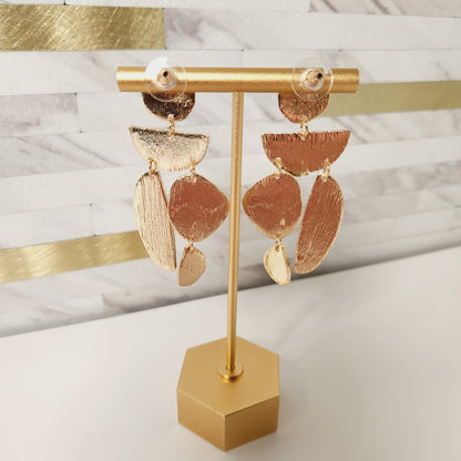 Black & Gold Geometric Shape Earrings