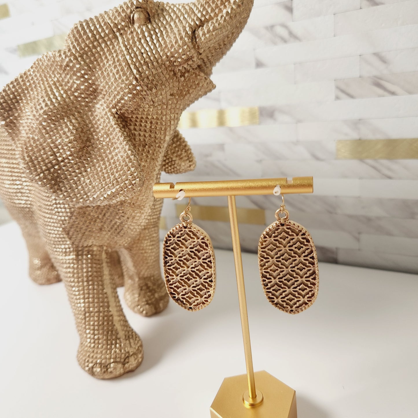 Cow Print Genuine Leather Western Oval Earrings