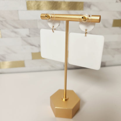 Geometric Tiger Acetate Drop Earrings