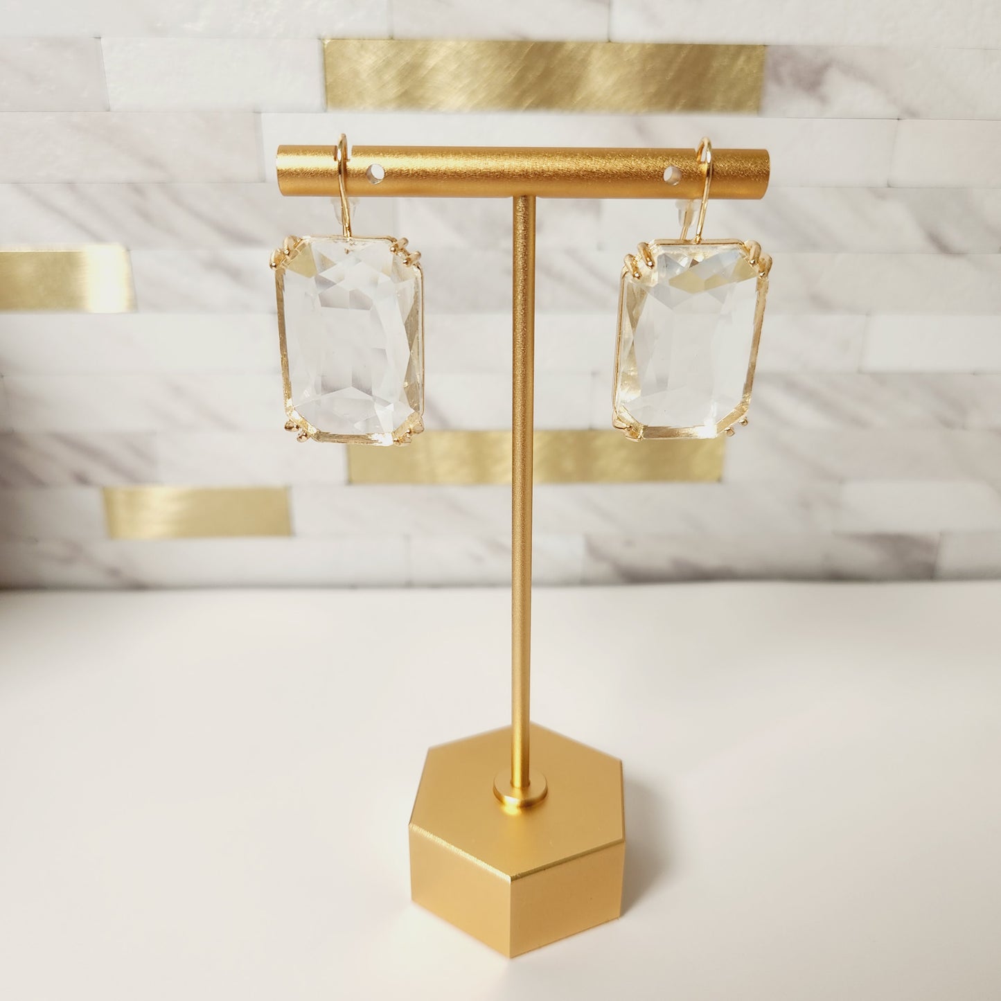 Transparent Square Acrylic Drop Dangle Earrings