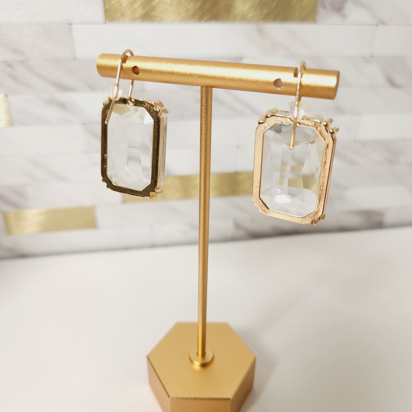 Transparent Square Acrylic Drop Dangle Earrings