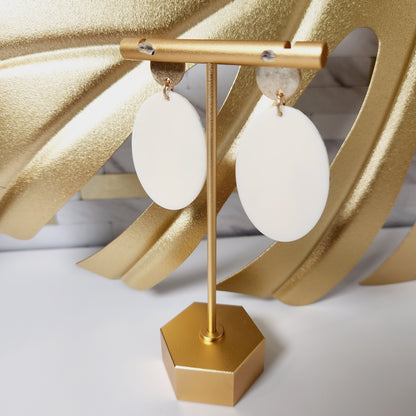 Geometric Tiger Acetate Drop Earrings
