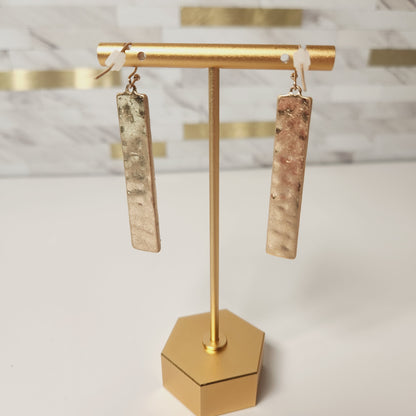 Black Rectangle Glitter Rhinestone Crystal Drop Earrings