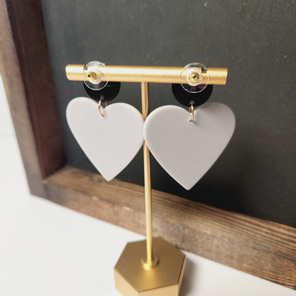 Acetate Heart Cow Skull Drop Earrings