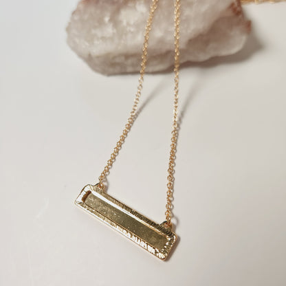 Short Metal Leopard Print Bar Necklace