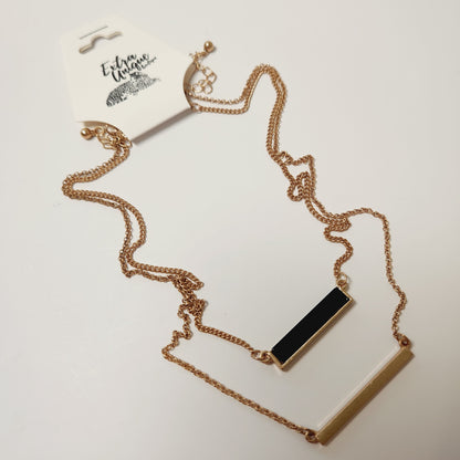 Double Layer Chain Bar Necklace Set Two Piece Stackable Necklace