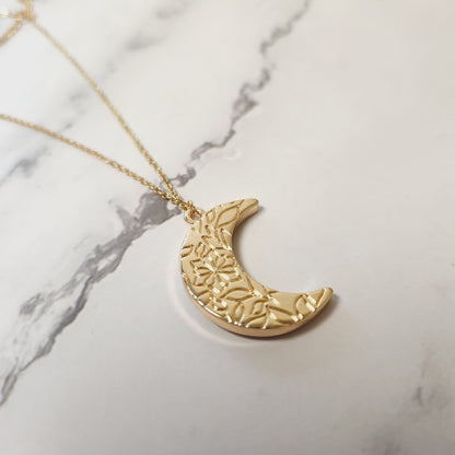 Howlite Druzy Moon Layered Goldtone Necklace