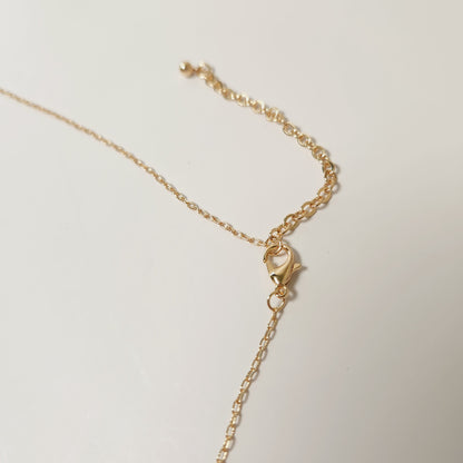 Long Black Semi-Precious Beaded Bar Pendant Necklace