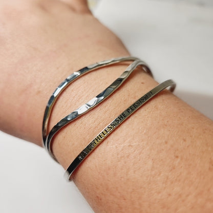 Nevertheless, She Persisted Inspirational Bangle Bracelet