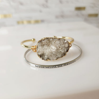 Nevertheless, She Persisted Inspirational Bangle Bracelet