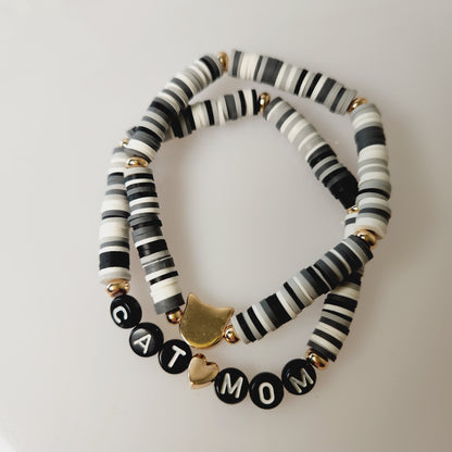 Stretchy Cat Mom Bracelet Set