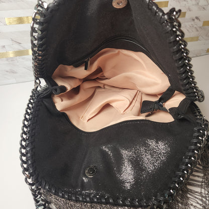 Black Chain Fringe Hexagon Purse