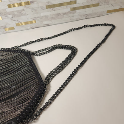 Black Chain Fringe Hexagon Purse