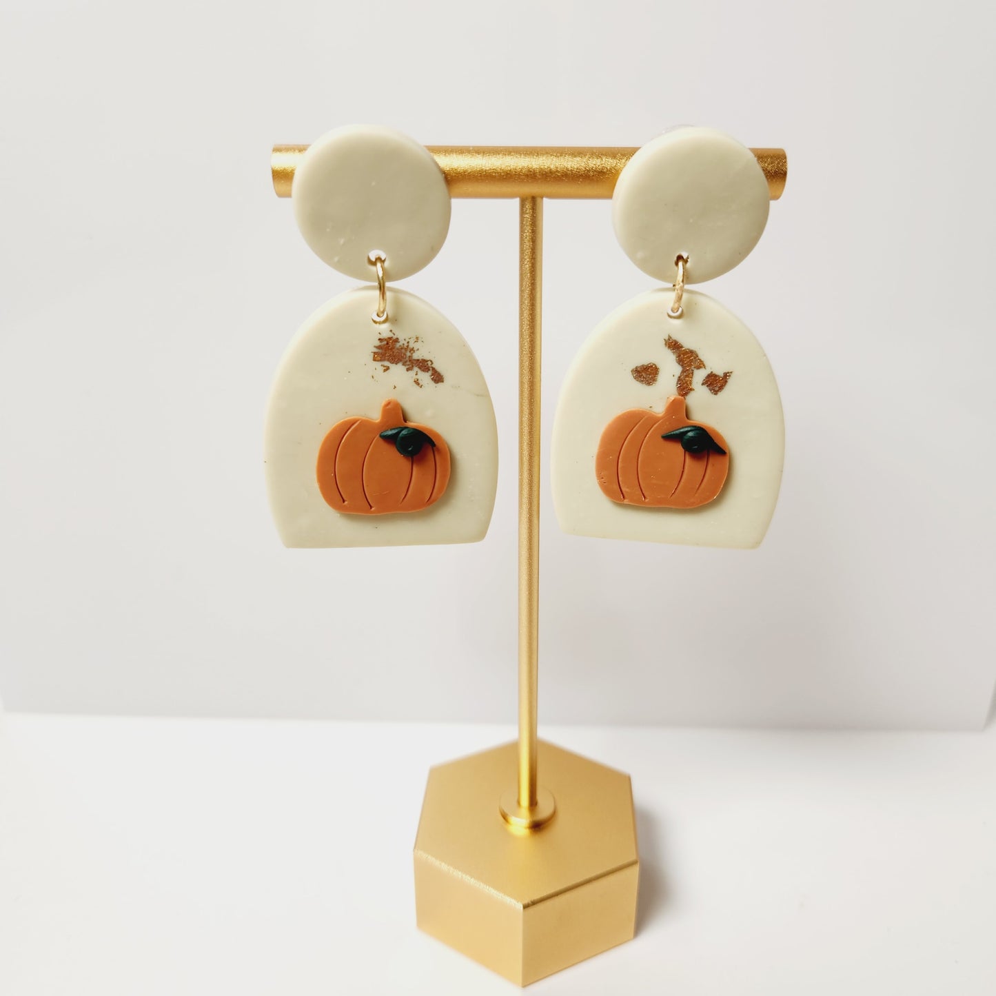 Polymer Clay Modern Pumpkin Earrings