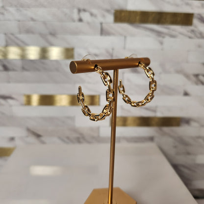 Goldtone Chain Hoop Earrings