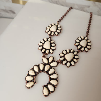 White Sausalito Naja Bronze Western Necklace