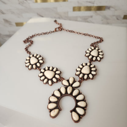 White Sausalito Naja Bronze Western Necklace