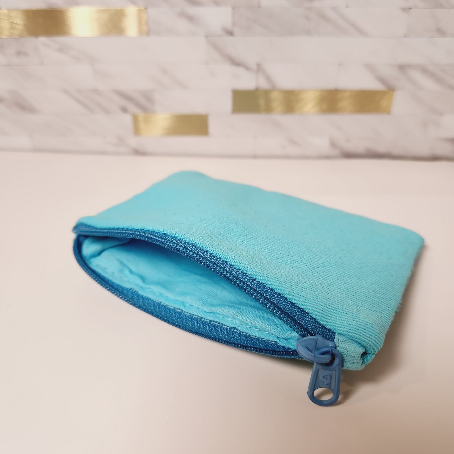 Let's Go Girls Turquoise Seed Bead Coin Purse Zipper Bag