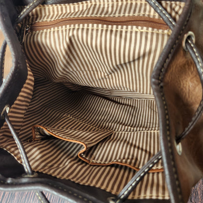 Brown Western Backpack with Buckle