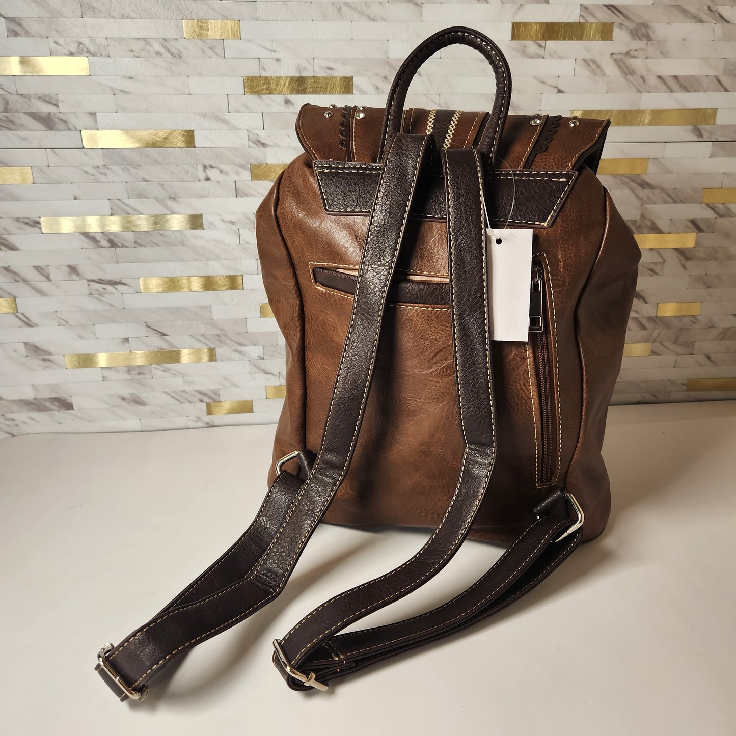 Brown Western Backpack with Buckle