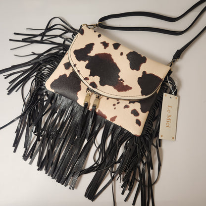 Western Fringe Cowhide Crossbody