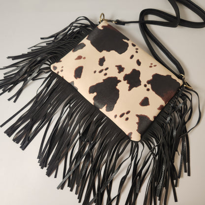 Western Fringe Cowhide Crossbody