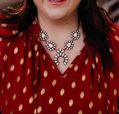 White Sausalito Naja Bronze Western Necklace